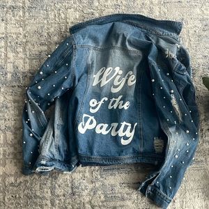 Wife of the Party Pearl Denim Jean Jacket • medium